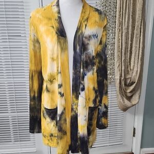 Yellow and Black Women's Cardigan